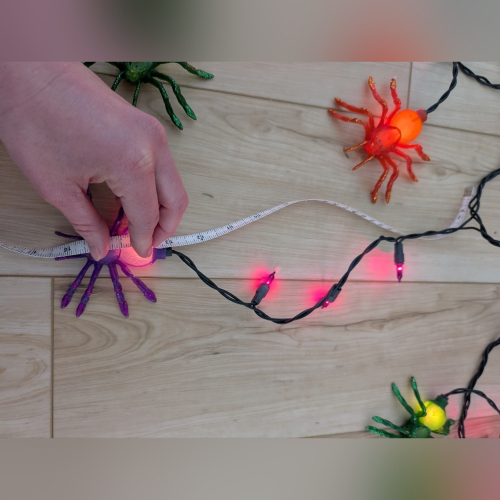 Colorful Spider String Lights for Halloween Decor, 6 Ft - Picture 7 of 11
